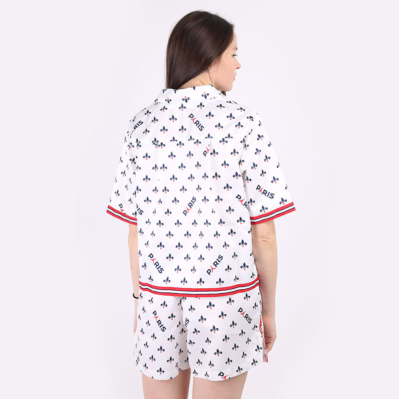 женская белая рубашка Jordan Paris Saint-Germain Women's Short-Sleeve Printed Top DC0451-100 - цена, описание, фото 6